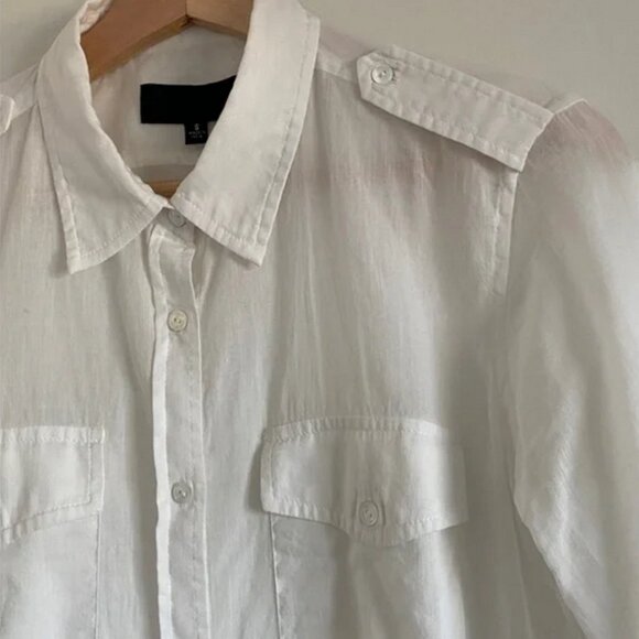 Nili Lotan White Cotton Button-Up Shirt – Size Small - Picture 6 of 12